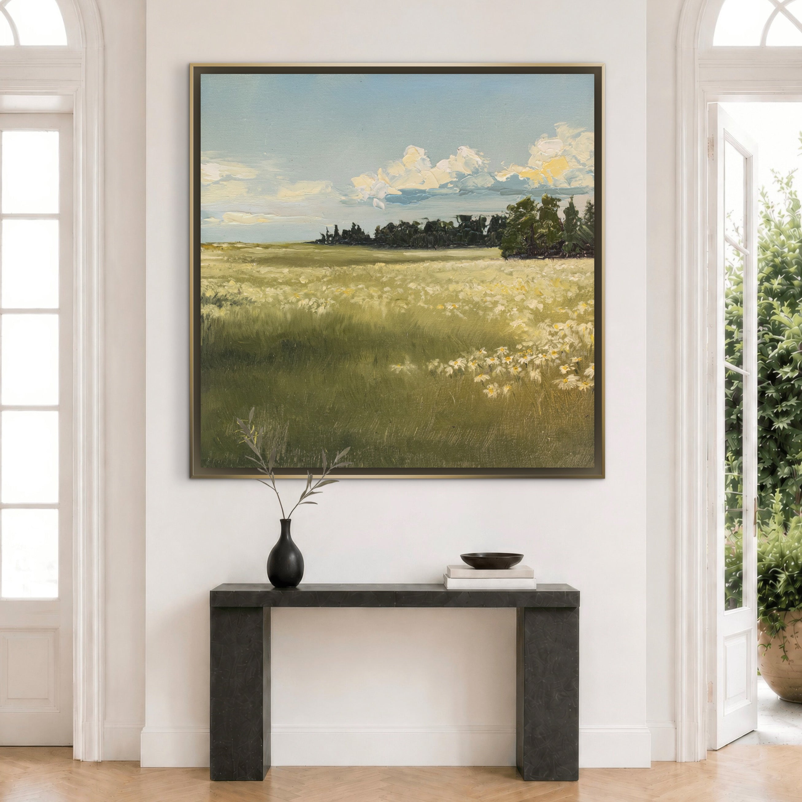White Wildflower Field