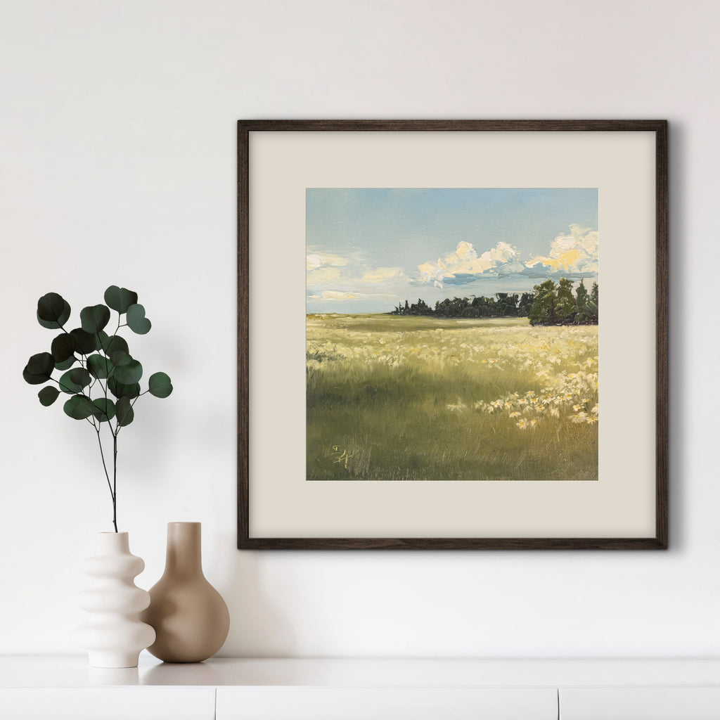 White Wildflower Field