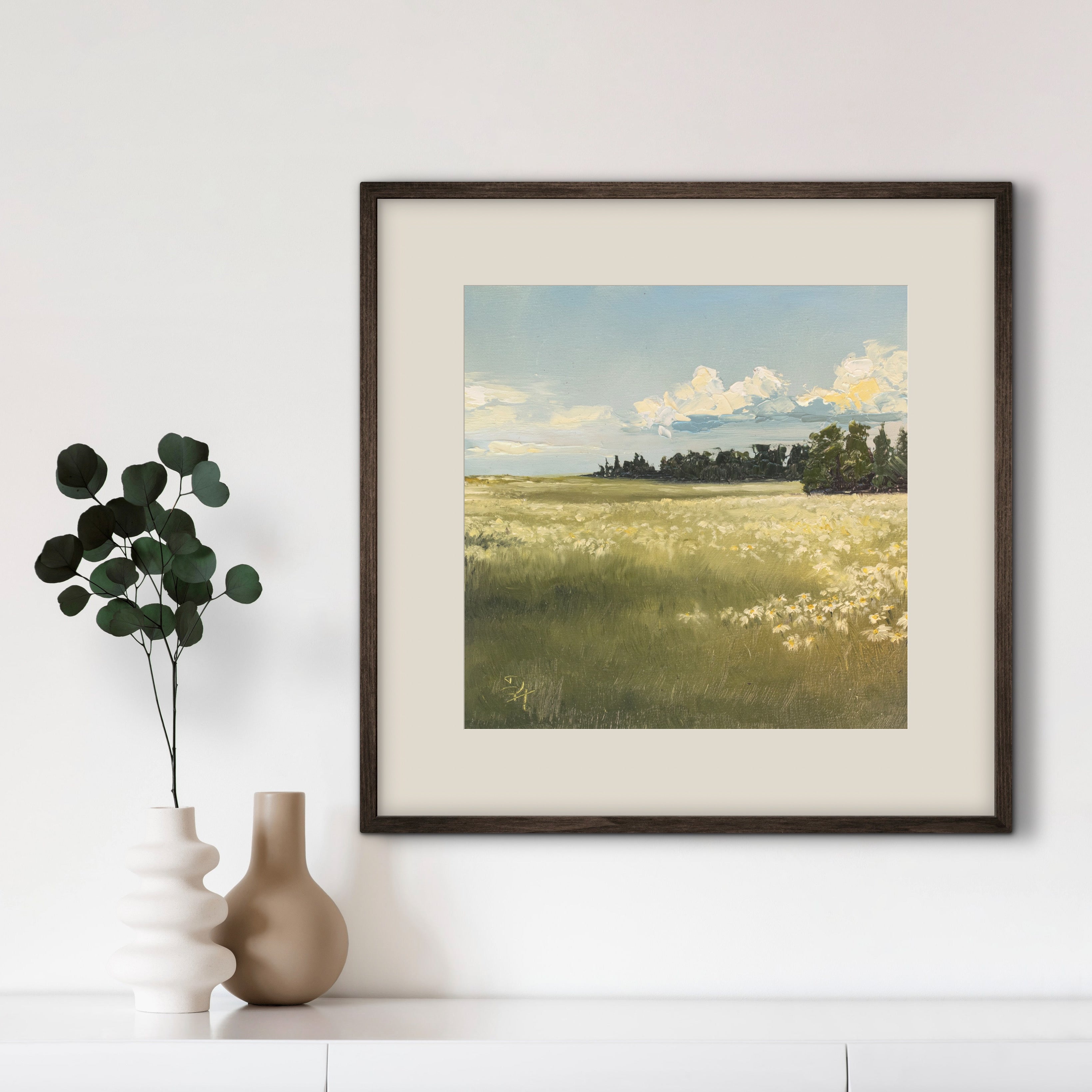 White Wildflower Field