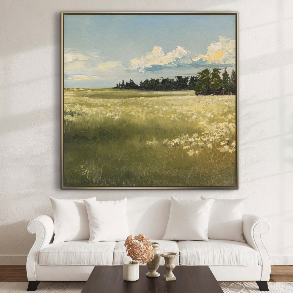 White Wildflower Field