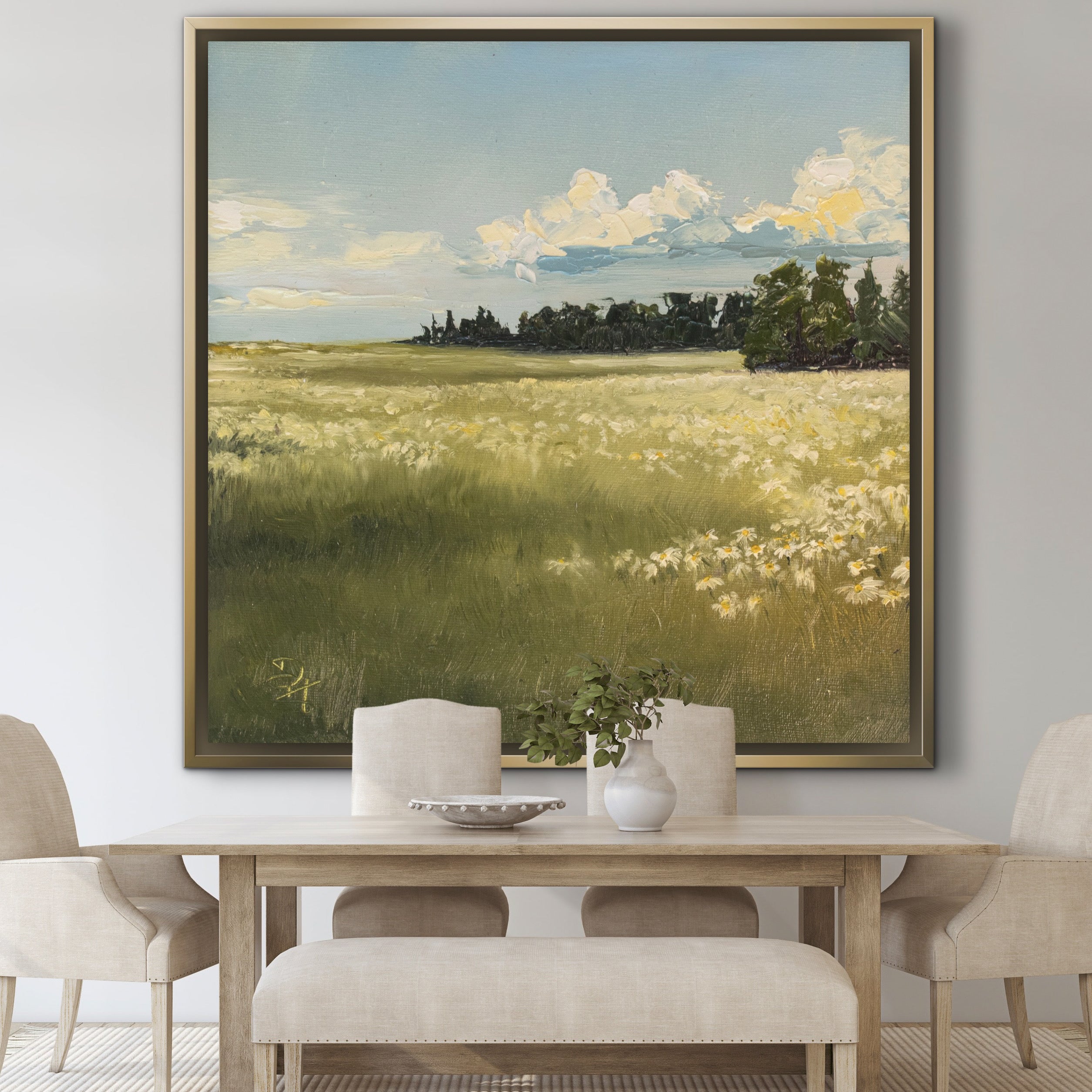 White Wildflower Field